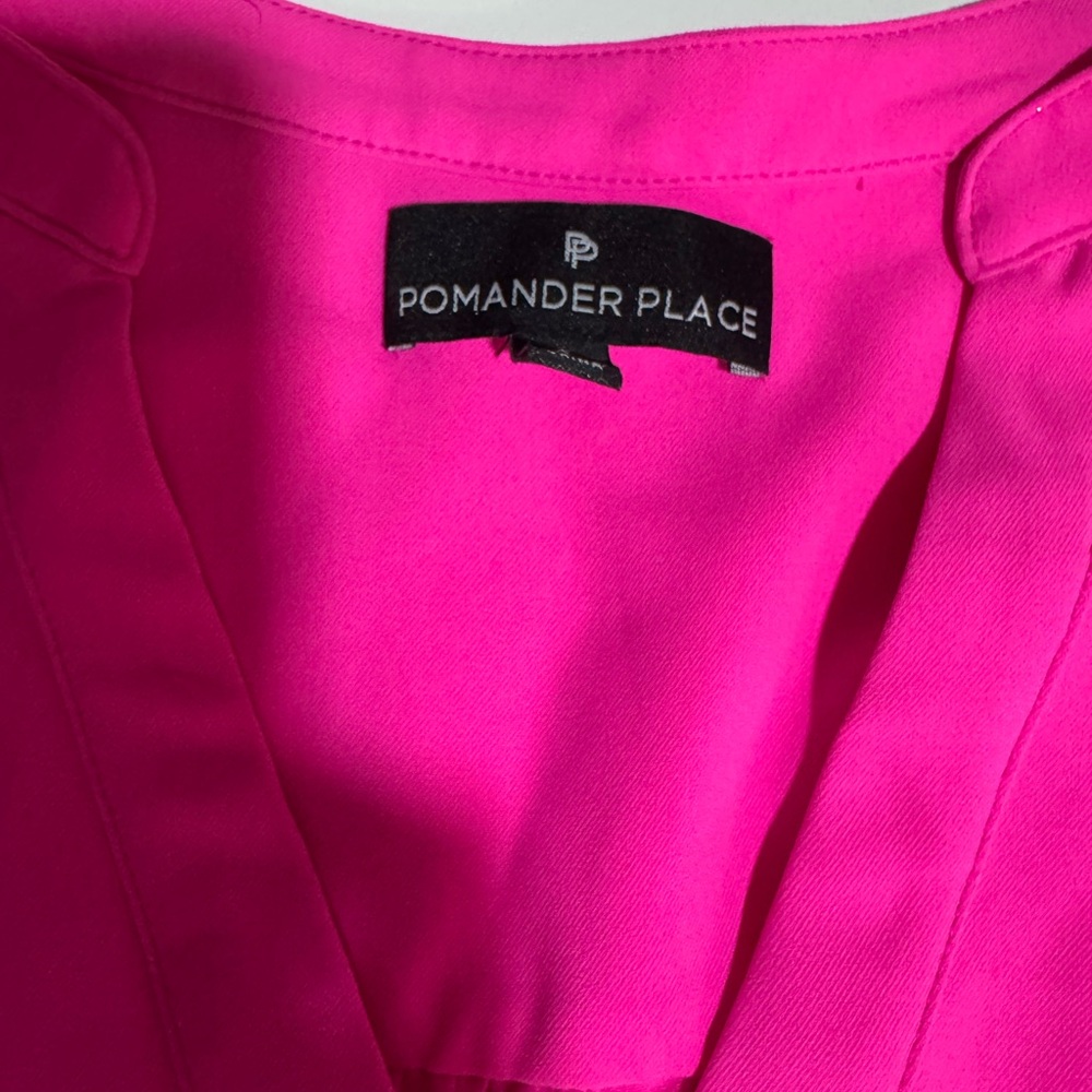 Pomander Place Women's Bright Pink Ruffle Blouse - Picture 2 of 11